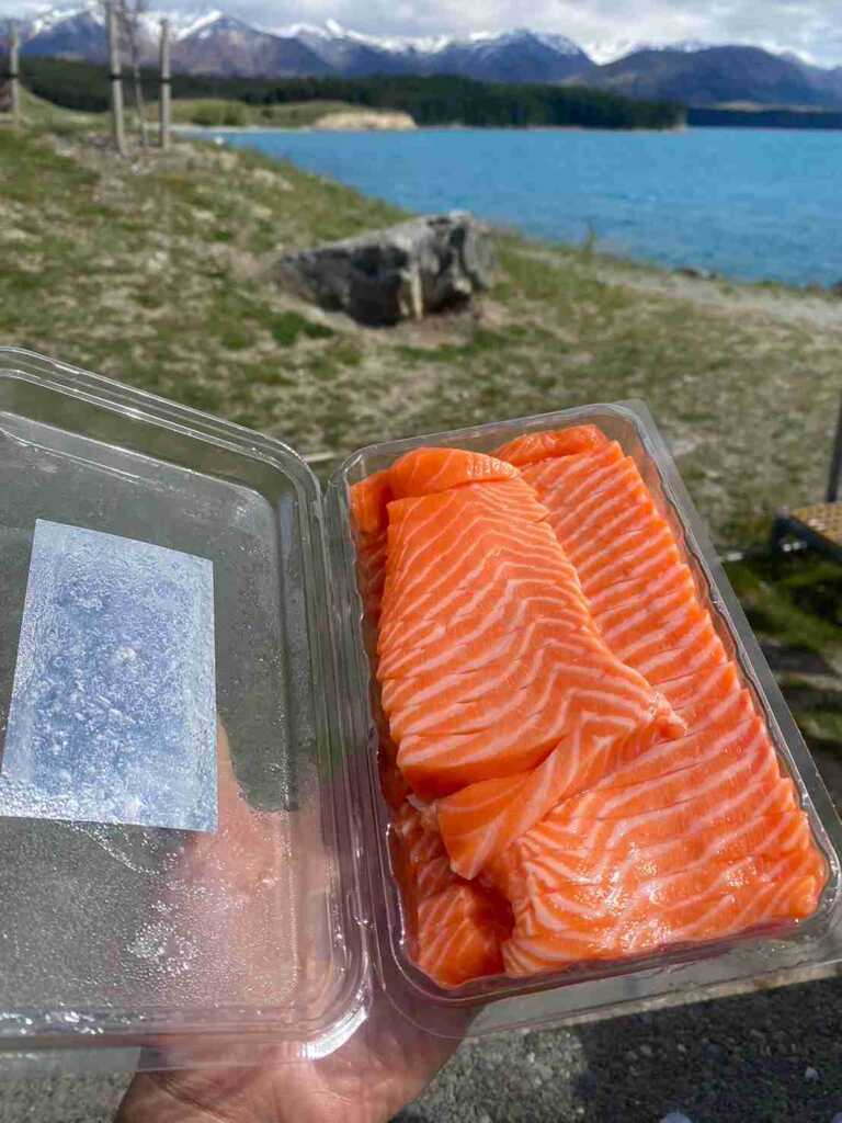 プカキ湖のサーモン